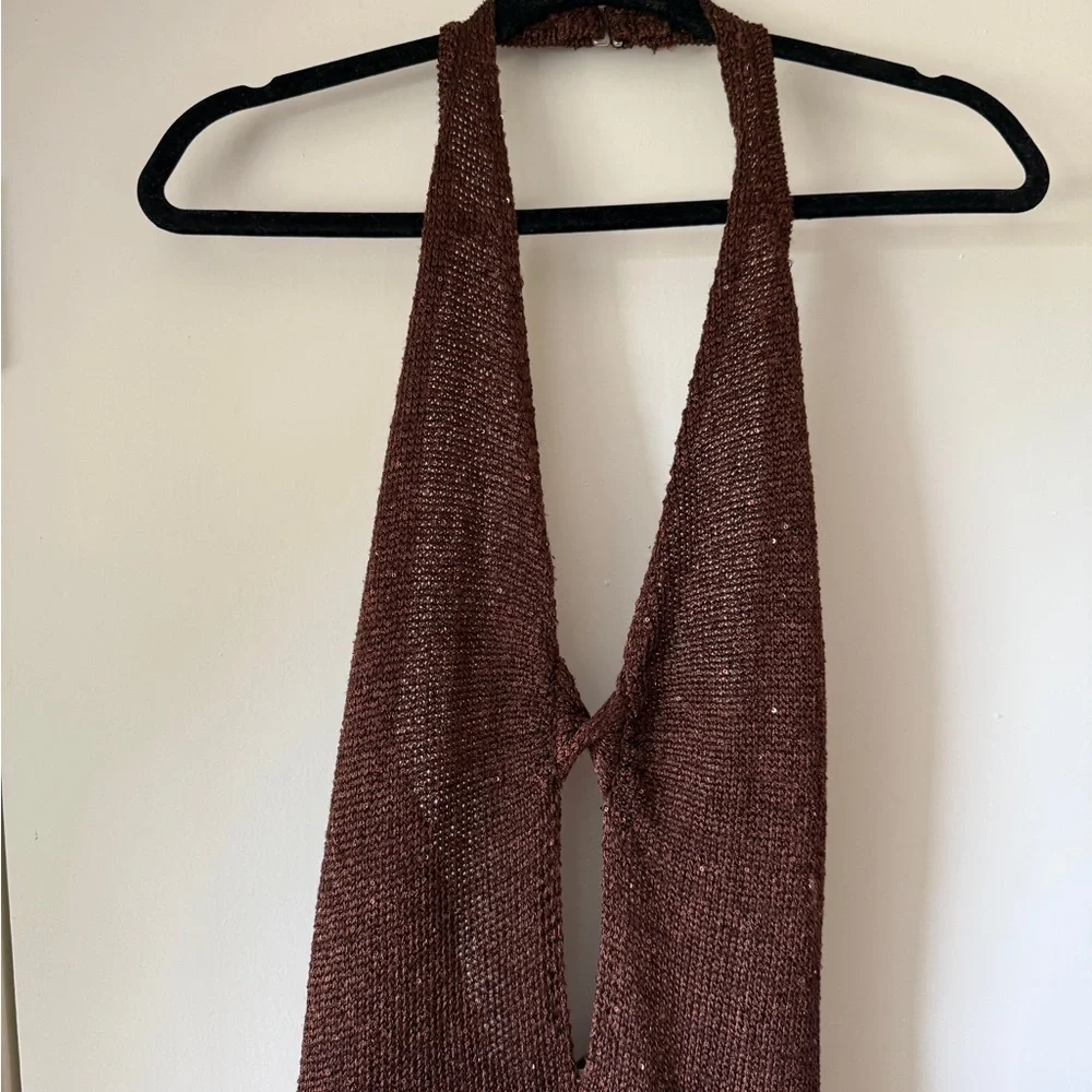 BEC + BRIDGE DELFINA HALTER DRESS brown - Picture 3 of 5